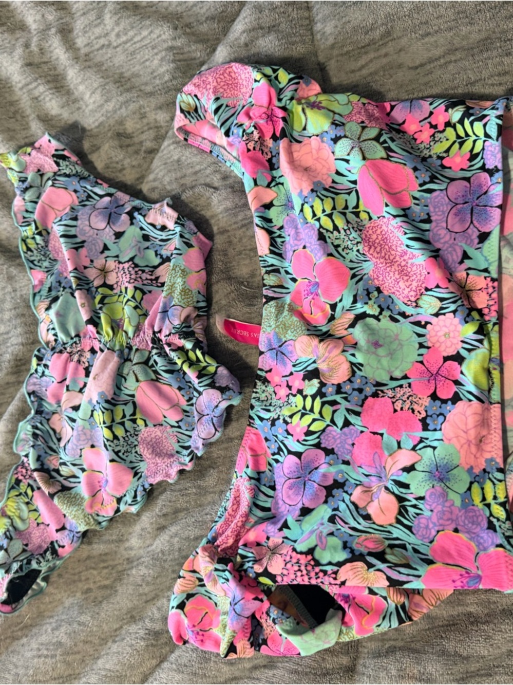 Victoria's Secret Floral Swim Set - Pink and Blue - Picture 2 of 8